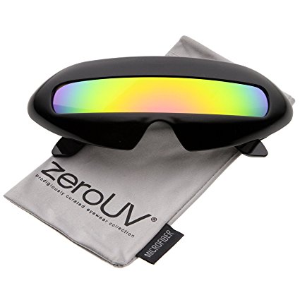 zeroUV - Futuristic Costume Single Shield Colored Mirror Lens Novelty Wrap Sunglasses 70mm