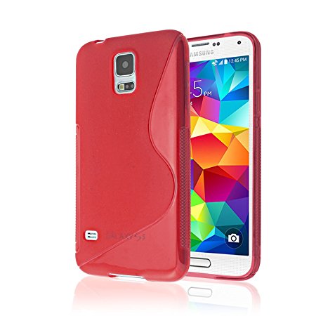 Samsung Galaxy S5 Case, [RUBBER] Galaxy S5 Case, by Cable and Case(TM) - Transparent Purple Non-Slip Soft Jelly Cover With Vibrant Trendy Colors And Sure Grip Texture (Galaxy S5)