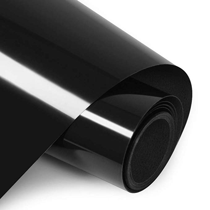 Mesky Heat Transfer Vinyl HTV for T-Shirts 12" x10' Roll Black, Easy to Weed Iron on Vinyl for Cricut & Silhouette Cameo (Black)