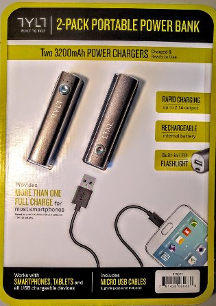 Tylt Built to Tylt 2 Pack Portable Power Bank