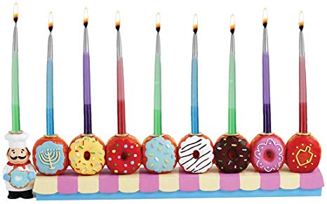 Zion Judaica Polyresin Doughnuts Menorah