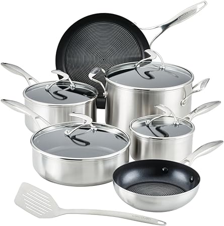 Circulon S-Series - SteelShield 10-Piece Stainless Steel Nonstick Pots and Pans Cookware Set with Bonus Utensil