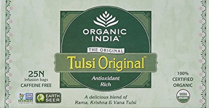 Tulsi Organic Original 25 Teabags (Pack of 5, Total 125 Teabags)