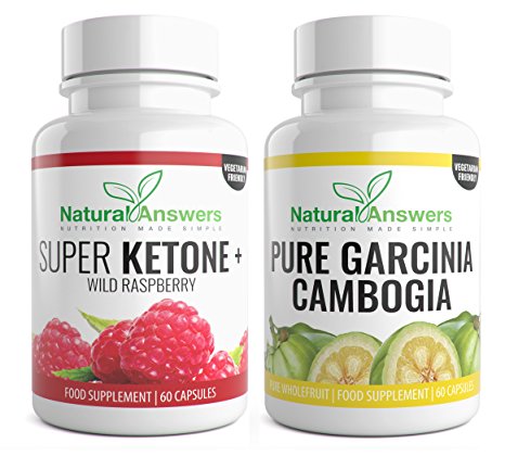 Body Slim Down Garcinia Duo Super Ketone Plus and Pure Garcinia Cambogia Weight Loss and Body Slim Down Garcinia and Raspberry Ketones Supplement Bundle Vegetarian Capsules UK Manufactured (120 Capsules / 1 Month)