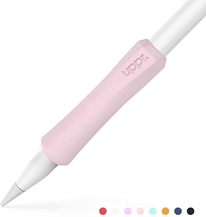 UPPERCASE Designs NimbleGrip Premium Silicone Ergonomic Grip Holder, Dual Sided Design, Compatible with Apple Pencil 1st Generation and Apple Pencil 2nd Generation (2 Pack, Pink)
