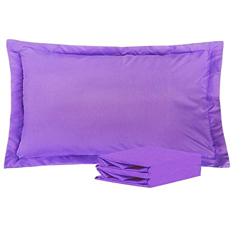 NTBAY King Pillow Shams, Set of 2, 100% Brushed Microfiber, Soft and Cozy, Wrinkle, Fade, Stain Resistant (Purple, King)