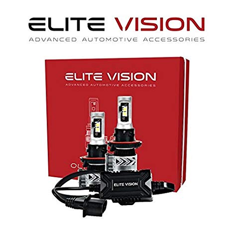 Elite Vision Advanced Automotive Accessories - Olympus LED Conversion Kit H13 (9008) for Bright White Headlights Bulbs, Low Beams, High Beams, Fog Lights