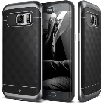 Galaxy S7 Edge Case Caseology Parallax Series Textured Pattern Grip Case Black Shock Proof for Samsung Galaxy S7 Edge 2016 - Black