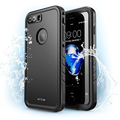 iPhone 8 Plus Case, NexCase Waterproof Full-body Rugged Case with Built-in Screen Protector for Apple iPhone 7 Plus 2016 / iPhone 8 Plus 2017 Release (Black)