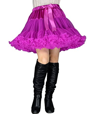 YSJ Women's Pettiskirt 3-Layered Tutu Chiffon Petticoat Pleated Mini Skirt