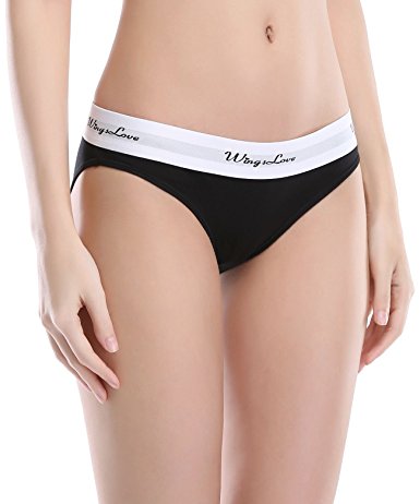 WingsLove 3 Pack Women's Seamless Underwear Cotton Sporty String Bikini Panty