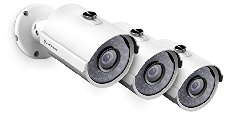 3-Pack Amcrest ProHD Outdoor 1080P POE Bullet IP Security Camera - IP67 Weatherproof, 1080P (1920 TVL), IP2M-842E (White)