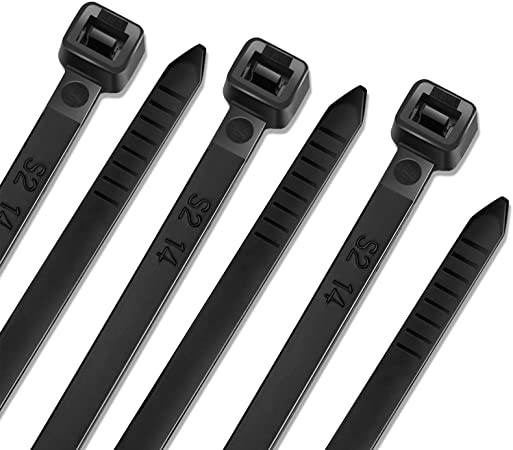 Cable Zip Ties 8 Inch, 500Pcs Industrial Nylon Zip Ties | Durable Self Locking Wire Tie Wraps with 40 lbs Tensile Strength, UV & Heat Resistant for Home Office Garage Multiple Use - Black