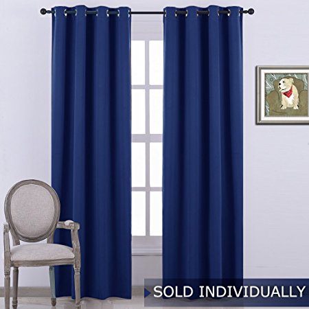 NICETOWN Room Darkening Blackout Curtains - Thermal Insulated Solid Living Room Window Drape / Rideaus / Rideaux (1 Panel,52 x 95-Inch,Royal Blue)