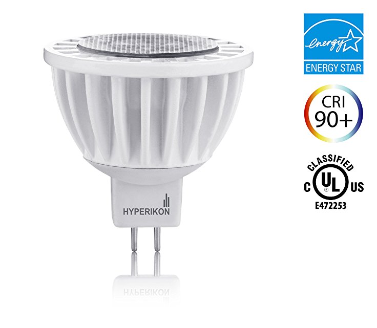 Hyperikon MR16 LED 7-watt (50-Watt Replacement), 4000K (Daylight White, CRI90 , 490lm, Spot Light Bulb, Dimmable, UL-Listed