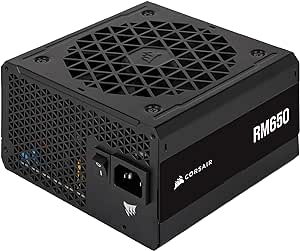 CORSAIR RM650 80 Plus Gold Fully Modular Low-Noise ATX 650 Watt Power Supply - NA - Black