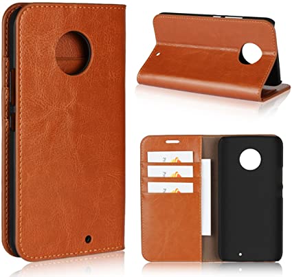 iCoverCase for Motorola Moto X4 Case, Premium Leather Wallet Case [Slim Fit] Folio Book Design with Stand and Card Slots Flip Case Cover for Motorola Moto X4 5.2 inch(Light Brown)