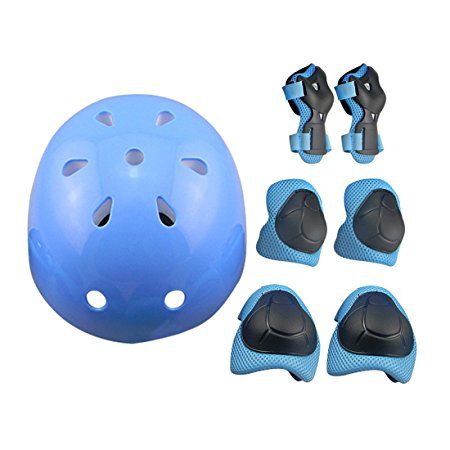7Pcs Sports Protective Gear for Kids,RuiyiF Elbow Pads Knee Pads with Wrist Guard and Helmet for Multi Sports: Cycling Skateboard Bicycle Scooter Roller Skate