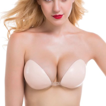Invisible Silicone Backless Bras Strapless Push Up Incarnadine Brassiere Self Adhesive
