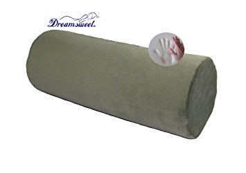 16" EXTRA FIRM Dreamsweet Memory Foam Bolster Roll Round Pillow w/ Removable Cover - Gray