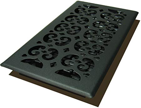 Decor Grates STH612 Scroll Text Floor Register, 6-Inch by 12-Inch, Black