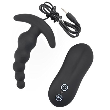 AKStore Vibrating Prostate Massager Anal Sex Toy for men 10-Frequency Vibrating Silicone Butt Anal Plug Vibrator Stimulator(Black)