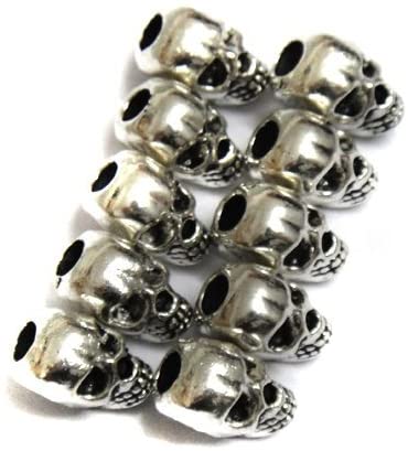 Skylly 30pcs Approx Tibet Silver Skull Spacer Beads---Great DIY Accessories for Necklace, Bracelets and Earrings Making