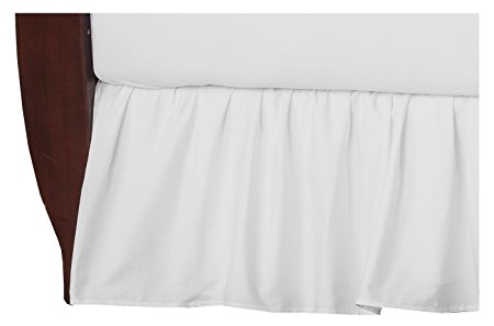 TL Care 100% Cotton Percale Crib Bed Skirt, White