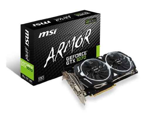 MSI GAMING GeForce GTX 1070 8GB GDDR5 DirectX 12 VR Ready (GeForce GTX 1070 ARMOR 8G OC)