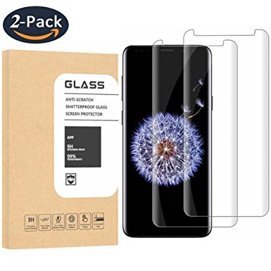 Galaxy S9 Screen Protector [2-Pack], OLINKIT Anti-Scratch High Definition Bubble-Free [Case-Friendly] Screen Protector for Galaxy S9 HD Clear Film