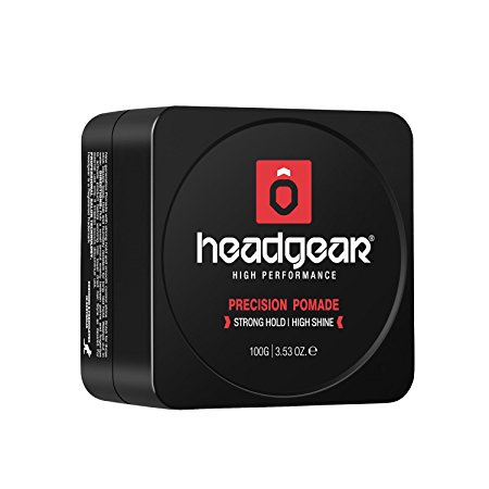 Pomade for Men—Strong Hold & High Shine Finish—Hair Styling Formula for Straight, Thick and Curly Hair, Easy to Wash out 3.53oz —Headgear