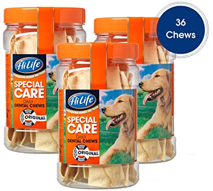 HiLife Special Care Daily Dental Dog Chews Original '3 x Jars - Total 36 Chews'