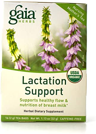 Gaia Herbs Lactation Support Herbal Tea, 16 Tea Bags (Pack of 2) - Lactation Supplement for Breastfeeding Mothers, Supports Healthy Milk Flow & Enhances Breast Milk Nutrition, USDA Organic