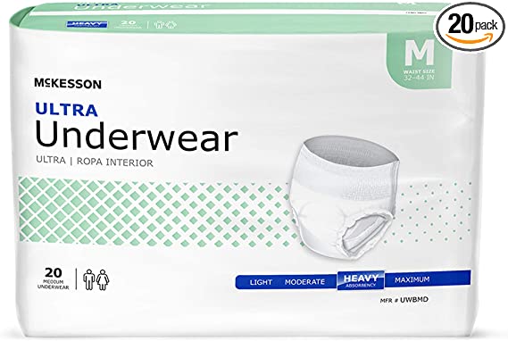 McKesson Disposable Underwear Medium, UWBMD, Heavy, 20 Ct