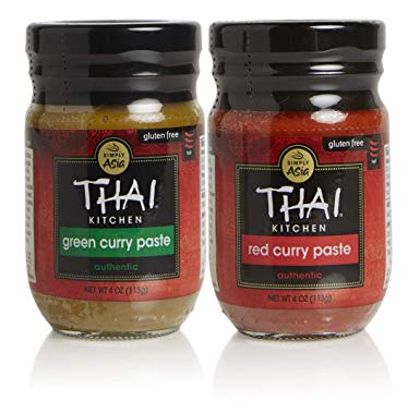 Thai Kitchen Curry Paste Combo Pack, Includes 1 Each of Red and Green Curry with Aromatic Spices, 4 Ounce, Pack of 2