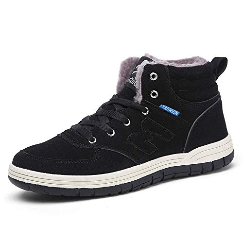 Do.BOMRVII Men's Casual Winter Fur Lining Warm Snow Boots Skate Shoes High Top Sneakers
