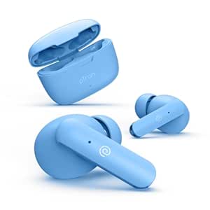 (Refurbished) pTron Bassbuds Duo in-Ear Wireless Earbuds, Immersive Sound, 32H Playtime, Clear Calls TWS Earbuds, Bluetooth V5.1 Headphones, Type-C Fast Charging, Voice Assistant & IPX4 Water Resistant (Matt Blue)