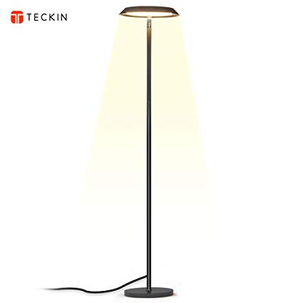 Floor Lamp,LED Dimmable Tall Floor Lamps,Modern Industrial Standing Light,TECKIN Touch Control Reading Light for Living Rooms Bedrooms&Offices,3000K Warm White, 20W, Black