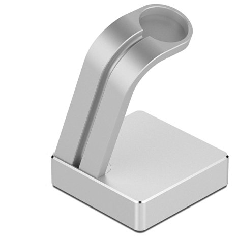 iClever Premium Aluminum Apple Watch Charging Stand, Silver