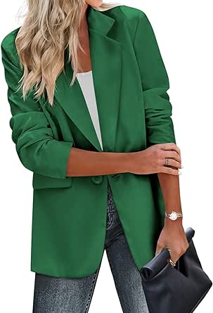 Zeagoo Blazer Jacket for Women Lightweight Business Casual Button Front Oversized Long Sleeve Blazer