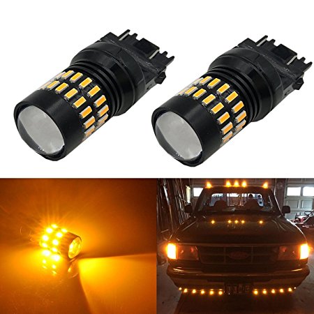JDM ASTAR Extremely Bright 4014 Chips 3156 3057 3157 4057 4157 LED Bulbs with Projector,Amber Yellow