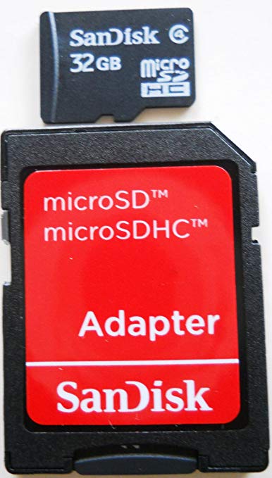 SanDisk 32GB microSDHC Card w/ SD & miniSD Adapter (SDSDQ-032G-2ADP)