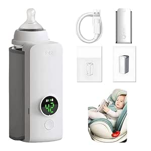 Portable Bottle Warmer,Baby Bottle Warmer,Portable Water Warmer, Bottle Warmer On The Go, Portable Bottle Warmer for Travel Wireless Portable Baby Milk Warmer