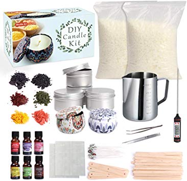 Candle Making Kit Supplies, Shuttle Art Candle Making Kit for Adult, Complete DIY Beginners Set Including 3 LB Soy Wax, 6 Fragrance Oil, 6 Colors Candle Dye, Wicks, Tins, Melting Pot and More