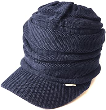 CHARM Mens Summer Knit Beanie Hat - Womens Slouchy Visor Cap Winter Baggy Slouch Knit