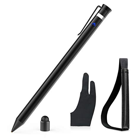 High-Sensitivity Active Stylus Pens for Touch Screens with 5 Mins auto-Off Rechargeable Smart Pencil Superfine Tip Compatible Apple iPad iPhone Samsung Android Tablets