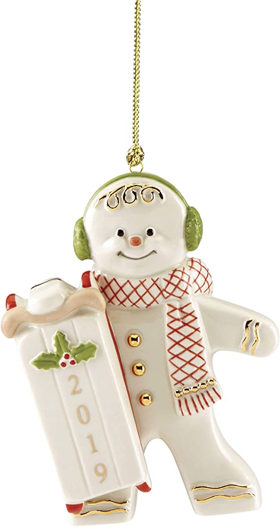 Lenox 884442 2019 Sledding Gingerbread Ornament