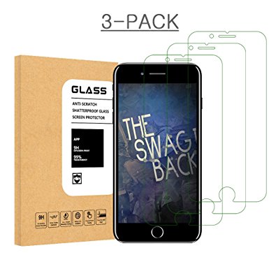 iPhone 7 Plus "5.5", iPhone 8 Plus Glass Screen Protector Tempered Glass Screen Protector 9H Hardness 2.5D Scratch-Proof Screen for iPhone 7 Plus (iP7/8 Plus ,3Pack)