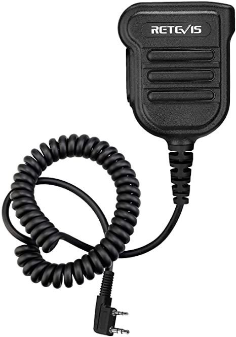 Retevis Walkie Talkies Speaker Microphone,2 pin IP54 Waterproof Shoulder Speaker Mic for Retevis RT3S RT50 RT81 RT86 RB20 RT22 RT21 RT19 H-777 RT68 Two Way Radios(1 Pack)