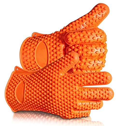 Joyoldelf 2015 Newest Heat Resistant Silicone Kitchen and BBQ Gloves -Perfect Grill Gloves, Great for Cooking, Boiling-Water Proof,Dishwasher Safe, and Outperforms Oven Mitts & Any Other Related Product- Flexible, Versatile, and Engineered with a Superb Grip,Yellow